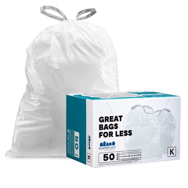 Version 1.0.0 Plasticplace Custom Fit Trash Bags for Code K Review Durable Tear-Resistant Drawstring Design