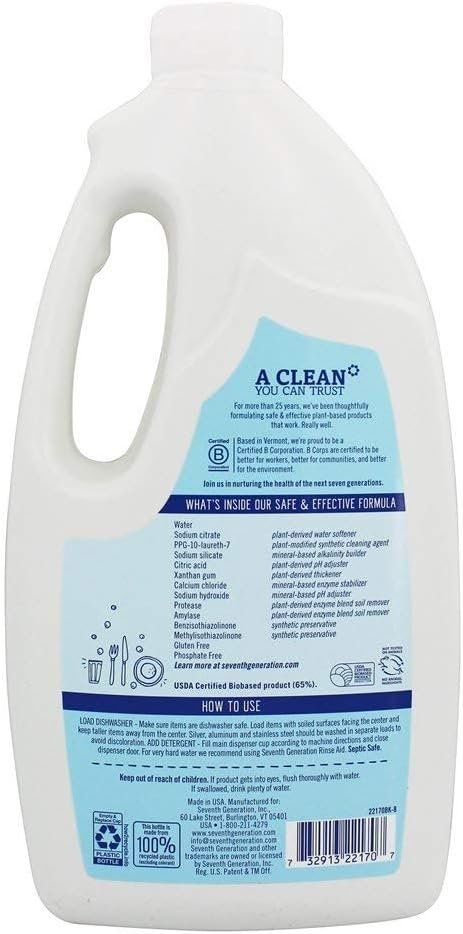 51pxgLk97ZL._AC_SL1000_ Seventh Generation Dishwasher Detergent Gel Review Cutting Grease with Plant-Based Power