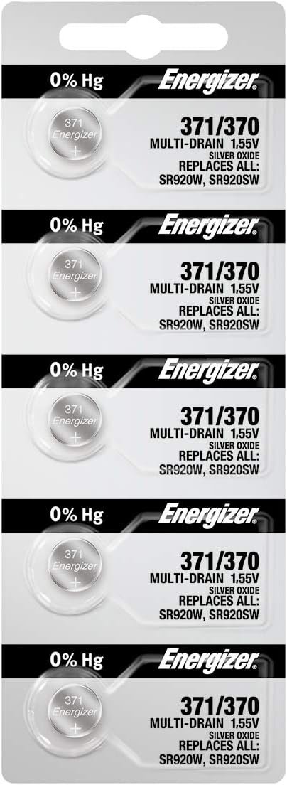 610VF1jH0vL._AC_SL1200_ Energizer 371 Silver Oxide Watch Battery Review Best Coin Cell Replacement Guide