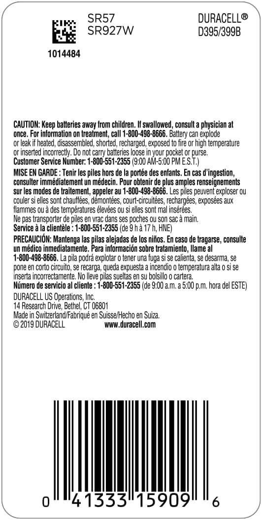 6144PAQybFL._AC_SL1500_ Duracell 395 Silver Oxide Button Battery Review Power and Longevity Tested