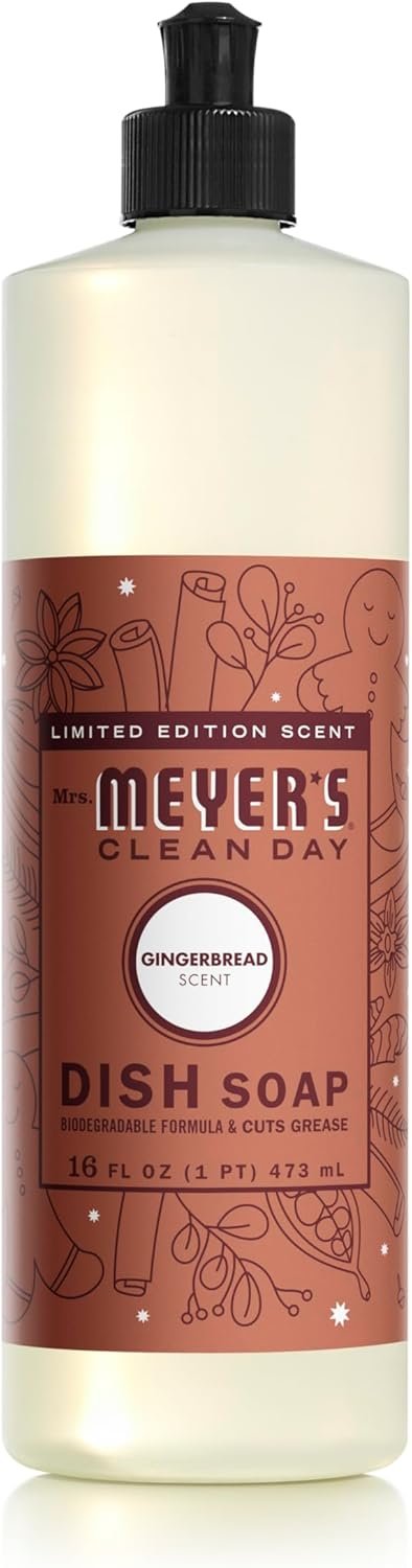 61h8gzMaYlL._AC_SL1500_ Limited Edition Gingerbread Scent Dish Soap Review Mrs Meyers Clean Day Holiday Edition