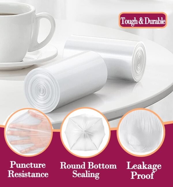 61y4Bw2T7dL._AC_SL1186_ 4 Gallon Clear Trash Bags Hommaly Review Strong Leak Proof Small Bin Liners