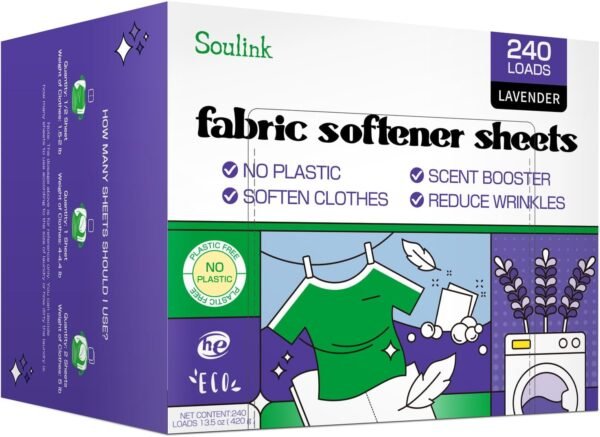 71-jj3vZ4LL._AC_SL1500_ Soulink Fabric Softener Sheets Review Eco Friendly Laundry Softener Alternative