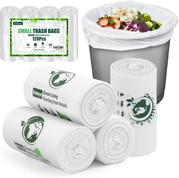714gQzDIDvL._AC_SL1500_ Compostable Small Trash Bags Kebuye Review Eco Friendly 120 Count Durable Liners