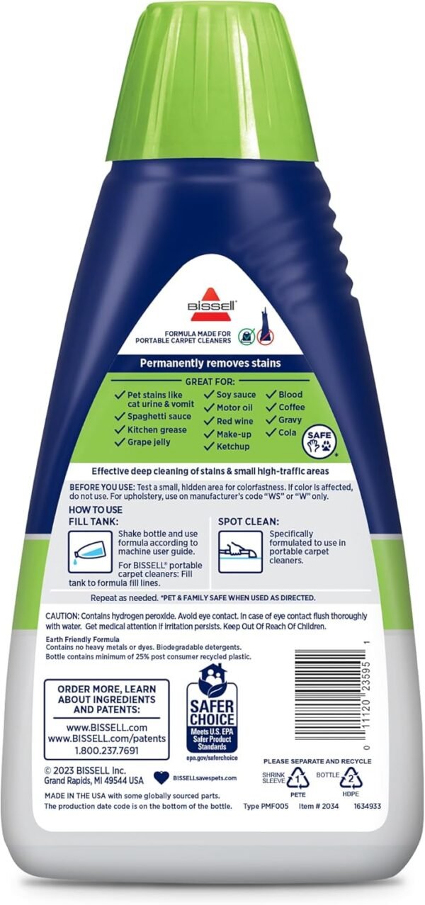 714nBAziFGL._AC_SL1500_ BISSELL PET PRO OXY Spot and Stain Formula Review Best Portable Carpet Cleaner Solution
