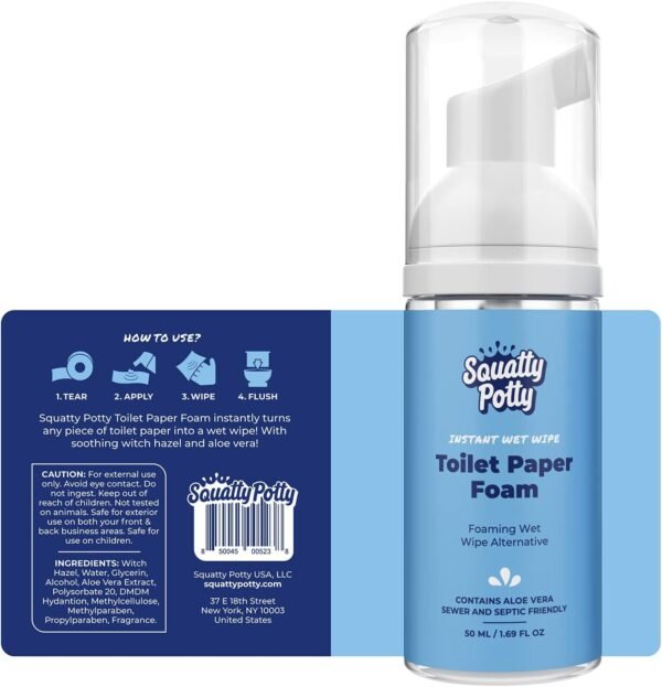 716QOlspAOL._AC_SL1500_ Squatty Potty Toilet Paper Foam Review Best Flushable Wet Wipe Alternative for Comfort