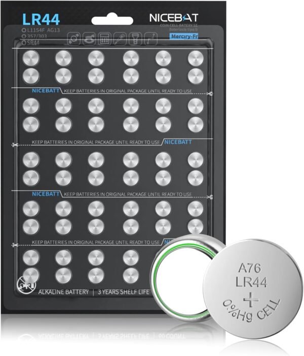 716SWm0A0BL._AC_SL1500_ NICEBATT LR44 Button Cell Battery Review High Energy 60 Pack for Gadgets