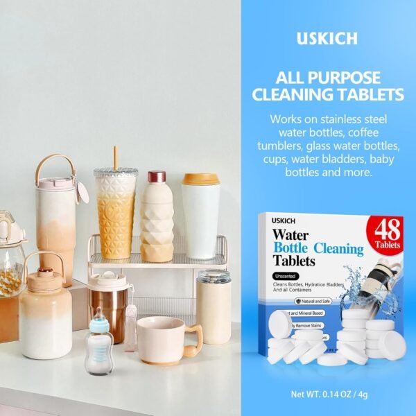 7192sxnAz3L._AC_SL1500_ USKICH Water Bottle Cleaning Tablets Review Best Stain Remover for Stainless Steel Bottles