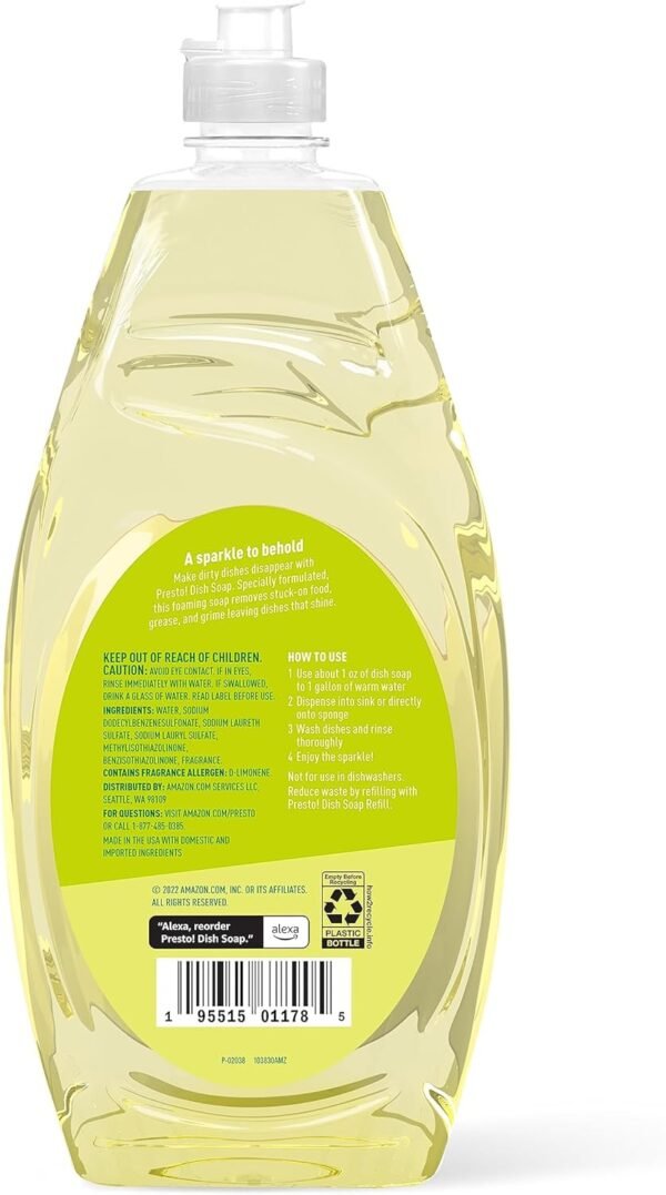 71At6UBsfEL._AC_SL1500_ Presto Dish Soap Review Amazon Brand Best Lemon Scented Grease Cleaner