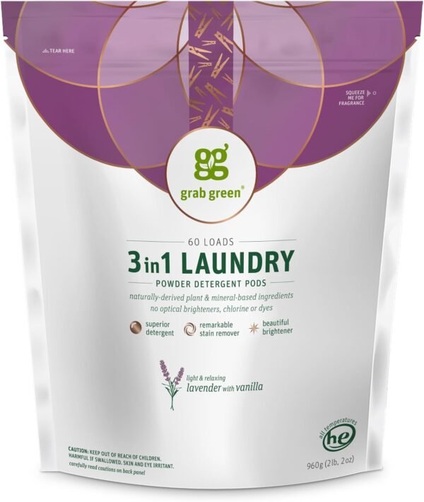 71IivRm0P9L._AC_SL1500_ Grab Green 3-in-1 Laundry Detergent Pods Review Superior Natural Cleaning Power
