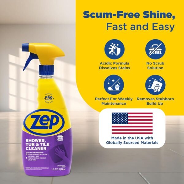 71MB7yQ4CxL._AC_SL1500_ Zep Shower Tub and Tile Cleaner Review Breaking Down Soap Scum and Rust Effortlessly