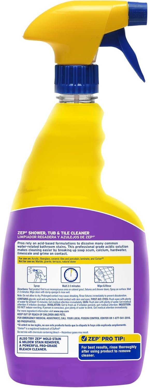 71TooiRGv5L._AC_SL1500_ Zep Shower Tub and Tile Cleaner Review Breaking Down Soap Scum and Rust Effortlessly