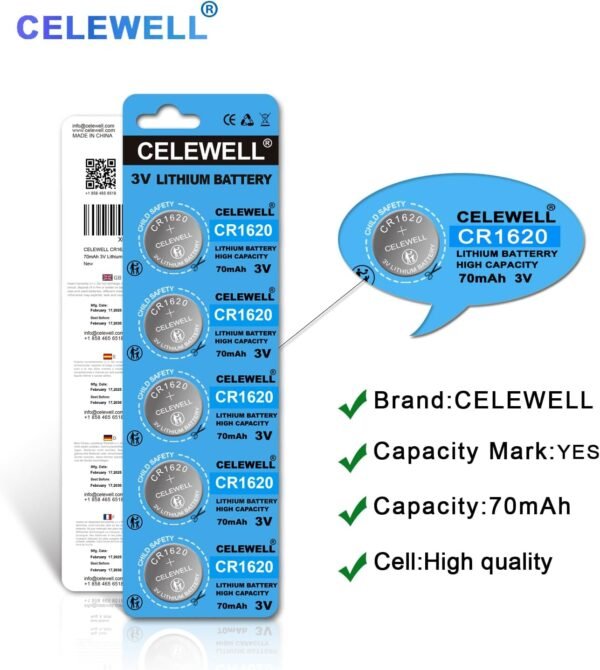 71VQgqCITL._AC_SL1500_ CR1620 Battery Review for Key Fob Trackers by CELEWELL High Performance