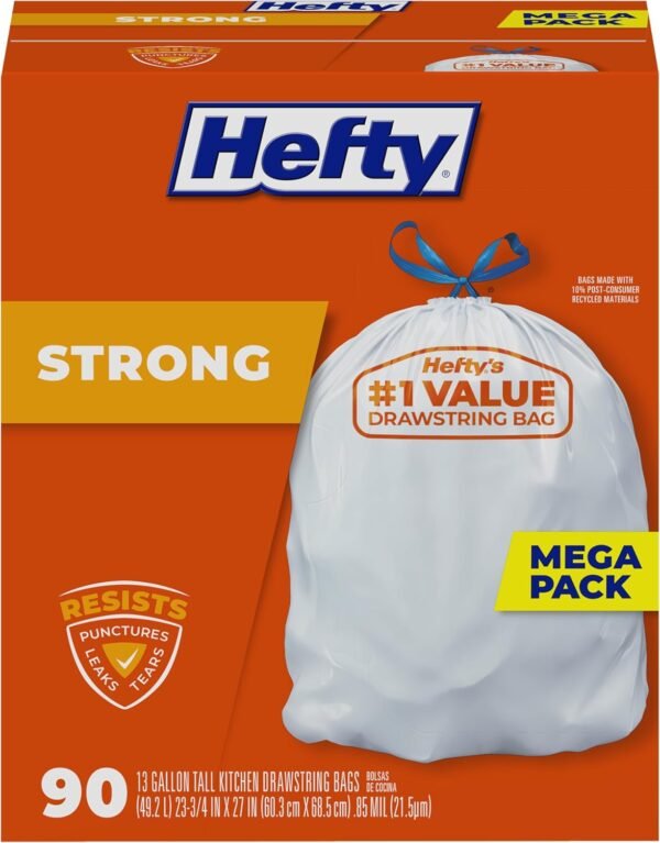 71c2OmGHHL._AC_SL1500_ Hefty Strong 13 Gallon Trash Bags Review Durable Drawstring Kitchen Bags Tested