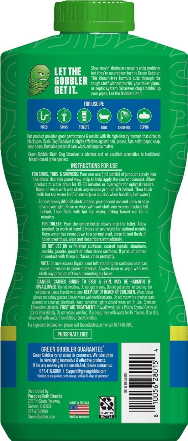 71iDr36m8L._AC_SL1424_ Green Gobbler Drain Opener Review Best Chemical Drain Cleaner for Tough Clogs
