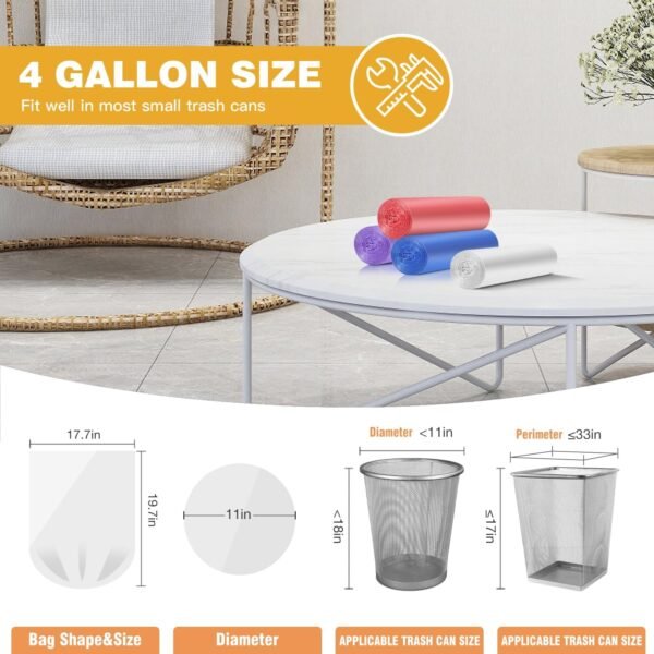 71ixQOGHu0L._AC_SL1500_ Colorful 4 Gallon Trash Bags Ginkgo Review Practical Durability and Unscented Quality