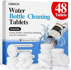 71yGHKUHBUL.__AC_SX300_SY300_QL70_FMwebp_ USKICH Water Bottle Cleaning Tablets Review Best Stain Remover for Stainless Steel Bottles