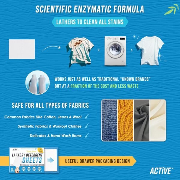 817W7qewhRL._AC_SL1500_ Eco Laundry Detergent Sheets ACTIVE Review Best Sustainable Liquidless Washing Solution