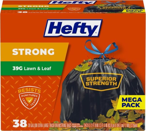 81FtYCw4XL._AC_SL1500_ Hefty Strong Lawn Leaf Bags Review Tough 39 Gallon Trash Bags for Yard Cleanup