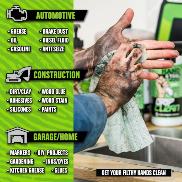 81H9WOeGJyL._AC_SL1500_ Grip Clean Cleaning Wipes Review Best Heavy Duty Hand Cleaner for Mechanics