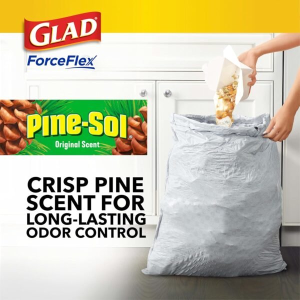 81JiPiGzfgL._AC_SL1500_ Glad Tall Kitchen Trash Bags Review Pine-Sol Scented Durable ForceFlex Technology