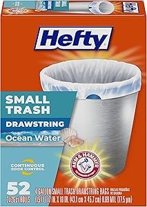 81NNYlhawL._AC_SY300_SX300_ Hefty Small Trash Bags 4 Gallon Review Ocean Water Scent and Durability Tested