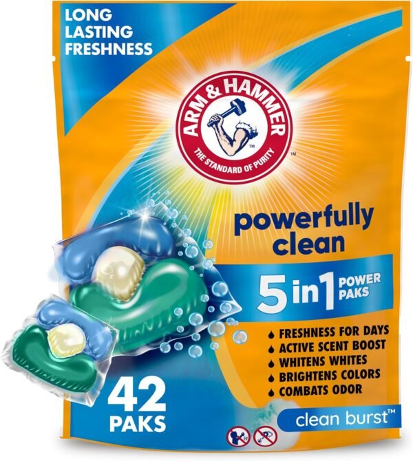 81TfKw4jVFL._AC_SL1500_ ARM & Hammer Clean Burst Laundry Detergent Review Powerful 5-in-1 HE Power Paks Tested