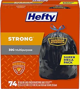 81bEhweIS5L.__AC_SX300_SY300_QL70_FMwebp_ Hefty Strong Large Trash Bags 30 Gallon Review Toughness and Durability Tested