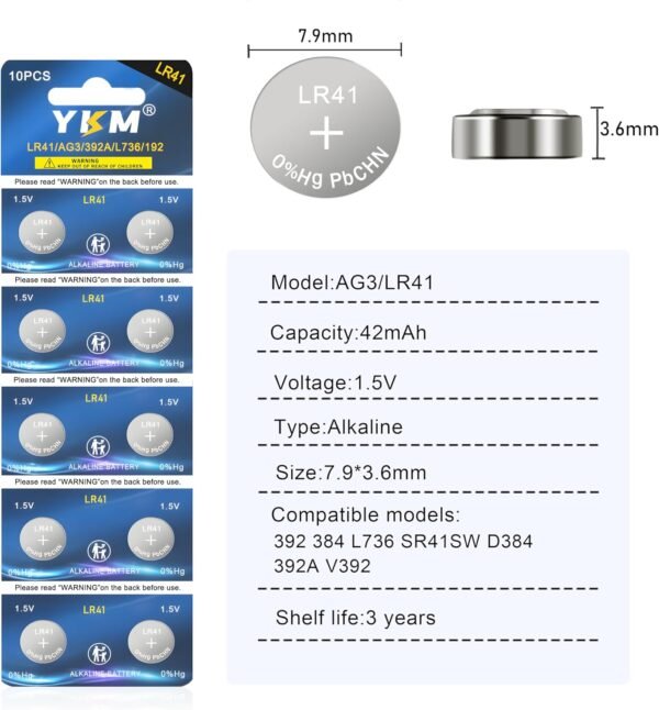 81irBK2zEL._AC_SL1500_ YKM LR41 Button Batteries Review Long-Lasting Power and Reliable Safety Tested