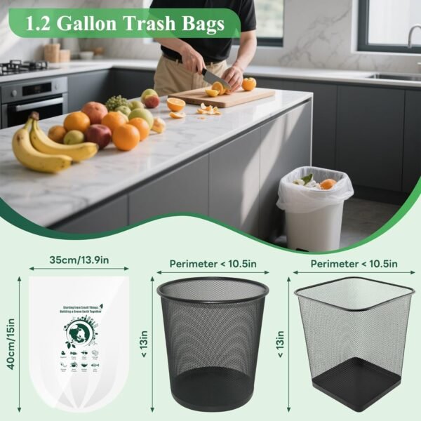 81lcvIItML._AC_SL1500_ Compostable Small Trash Bags Kebuye Review Eco Friendly 120 Count Durable Liners