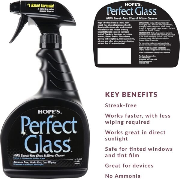 81qM55xUt6L._AC_SL1500_ Perfect Glass Cleaner Review The Hope Company Streak Free Ammonia Free Formula
