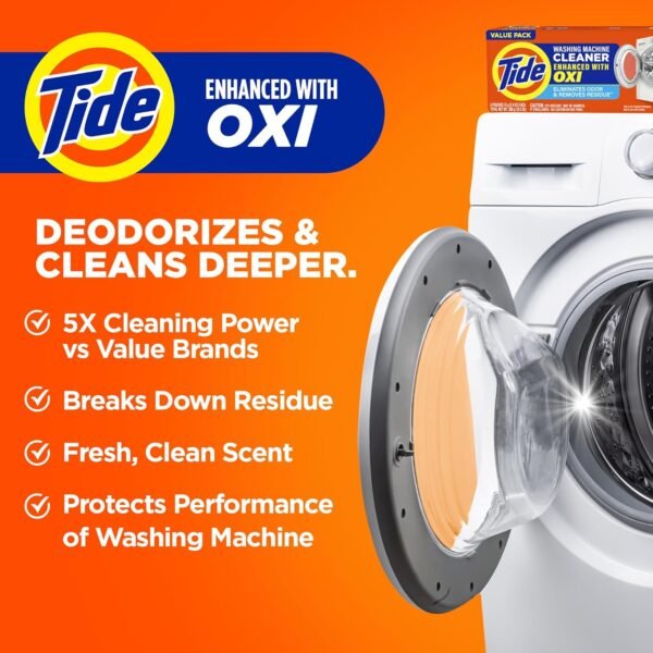 81sY6vBnxuL._AC_SL1500_ Deep Cleaning Washing Machine Cleaner Review Tide Oxi Formula for Odor Elimination