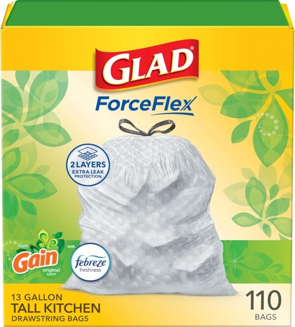 81y4V533HXL._AC_SL1500_ Glad ForceFlex Tall Kitchen Trash Bags Review Durable Strength and Odor Protection Tested